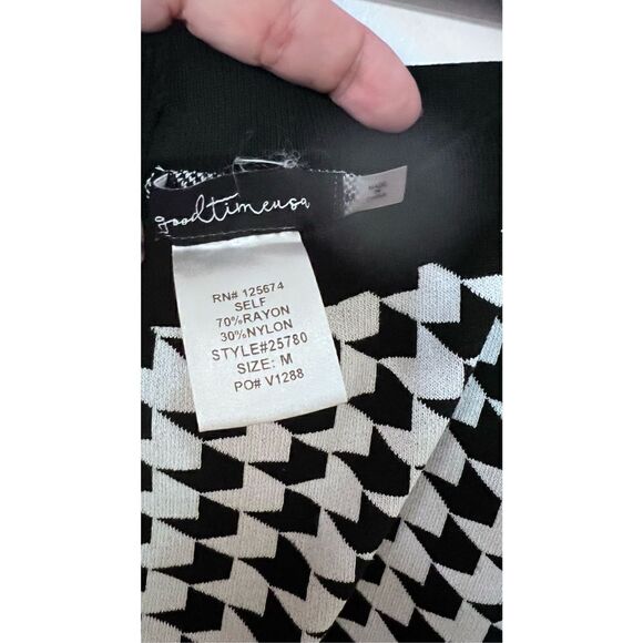 GOOD TIME USA HOUNDSTOOTH BACK ZIP PANTS WOMENS SIZE M - Picture 3 of 12